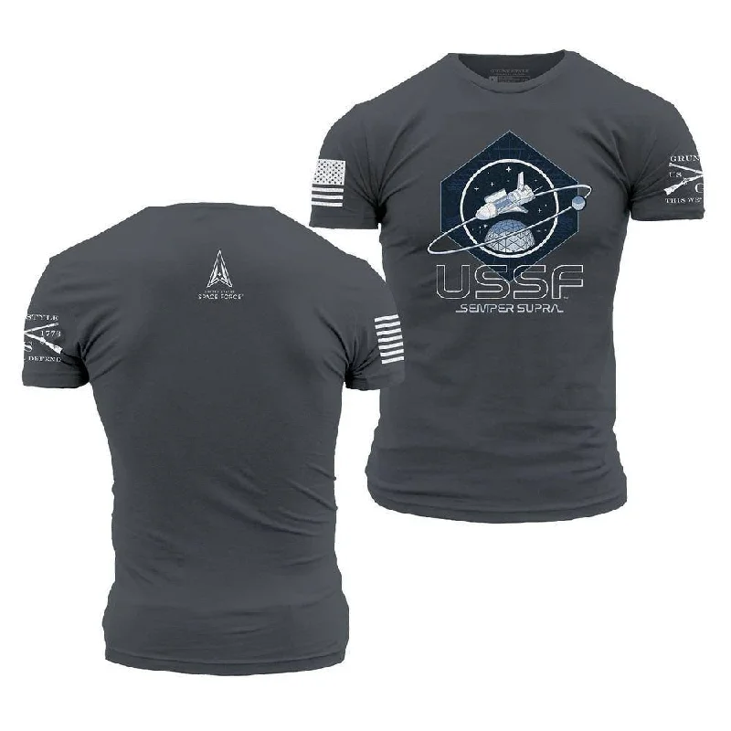 Ringer T Shirt Women with Retro - Inspired StripesUSSF - Space Operations T-Shirt