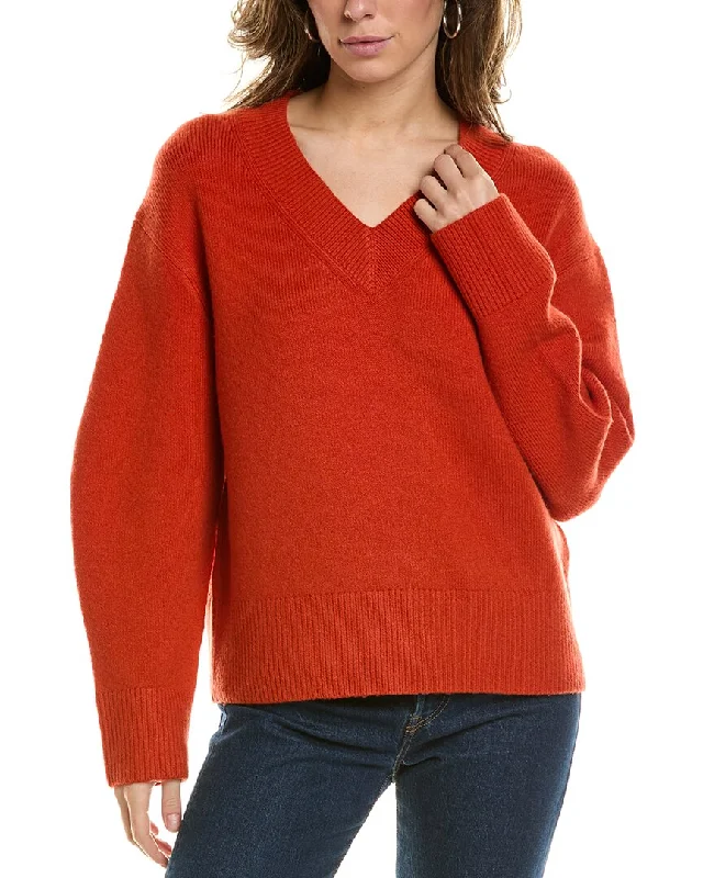 Vince Dropped-Shoulder V-Neck Wool & Cashmere-Blend Pullover