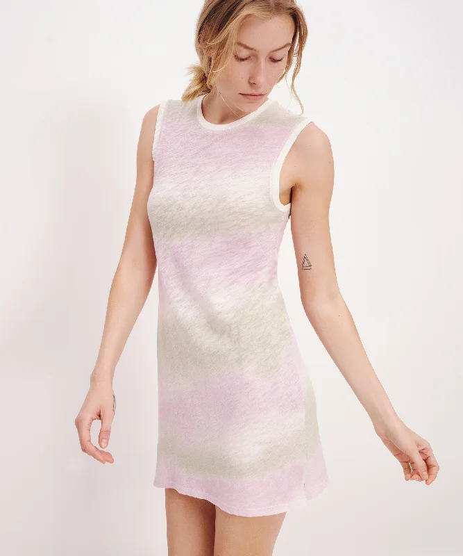 Striped Women T Shirt in a Classic PatternSlub Jersey with Watercolor Stripe Sleeveless Muscle Dress - Watercolor Stripe Striped Women T Shirt in a Classic PatternSlub Jersey with Watercolor Stripe Sleeveless Muscle Dress - Watercolor Stripe