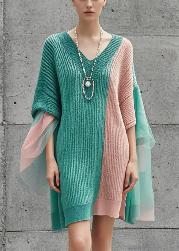 Plus Size Women's Asymmetric Hem Sweater Dresses in Modern DesignsWomen Colorblock Asymmetrical Patchwork Knit Sweater Dress Fall Plus Size Women's Asymmetric Hem Sweater Dresses in Modern DesignsWomen Colorblock Asymmetrical Patchwork Knit Sweater Dress Fall
