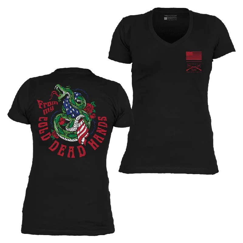 Women's From My Cold Dead Hands V-Neck - Black