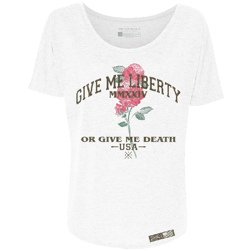 Women's Liberty Or Death Slouchy T-Shirt - White