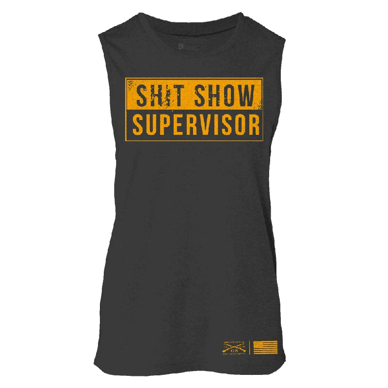 Women's Sh*t Show Supervisor Everyday Tank - Dark Heather Gray