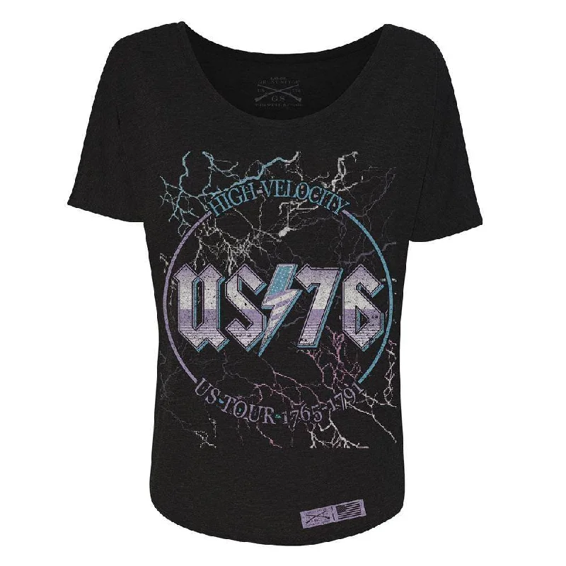 Pocketed Women T Shirt for Added FunctionalityWomen's US76 Slouchy T-Shirt - Black