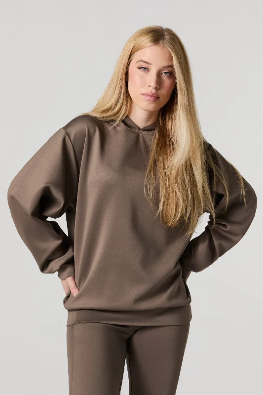 Women's cropped sweatshirt with a slogan graphic for a fun and expressive lookOversized Scuba Hoodie Women's cropped sweatshirt with a slogan graphic for a fun and expressive lookOversized Scuba Hoodie