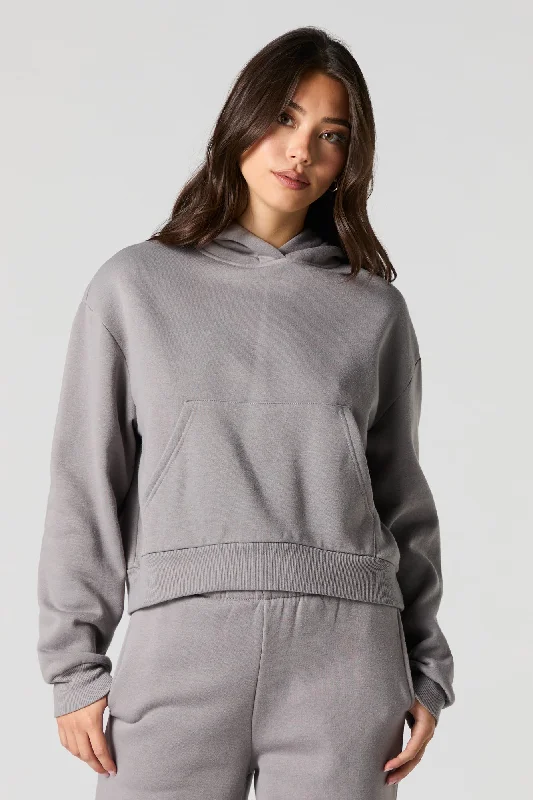 Women's sherpa - lined hoodie for extreme cold weather outdoor activitiesOversized Cropped Fleece Hoodie Women's sherpa - lined hoodie for extreme cold weather outdoor activitiesOversized Cropped Fleece Hoodie