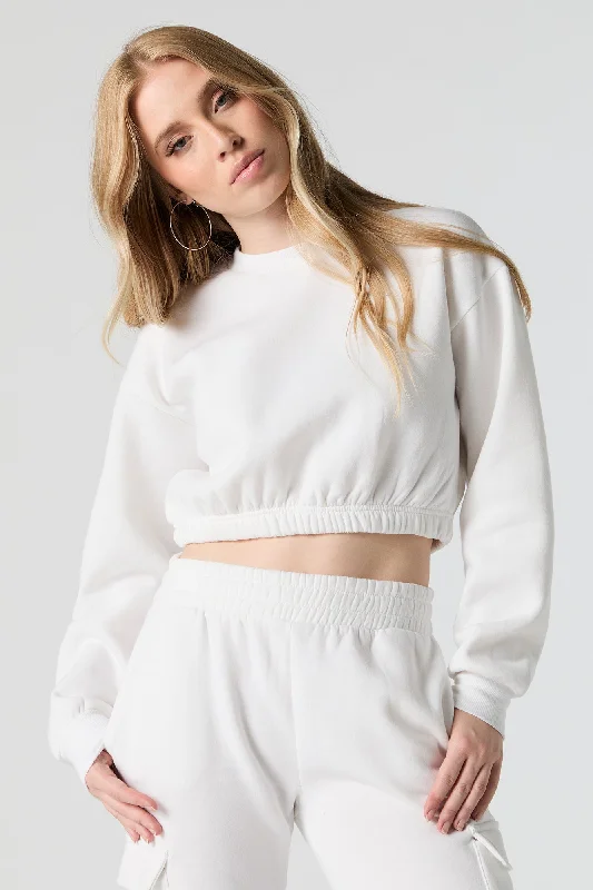 Fleece Cropped Crewneck Sweatshirt