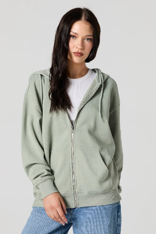 Fleece Oversized Zip-Up Hoodie