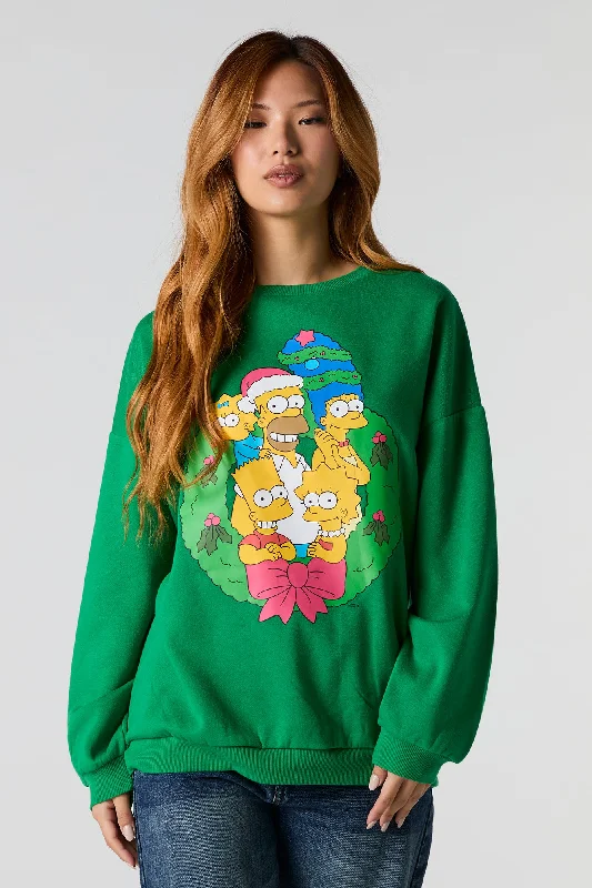Women's mock - neck sweatshirt made of moisture - wicking material for fitness useThe Simpsons Graphic Fleece Christmas Sweatshirt Women's mock - neck sweatshirt made of moisture - wicking material for fitness useThe Simpsons Graphic Fleece Christmas Sweatshirt