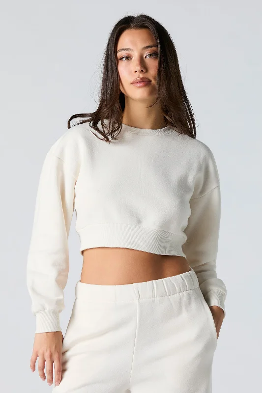 Women's sherpa - lined hoodie for extreme cold weather outdoor activitiesFleece Cropped Sweatshirt Women's sherpa - lined hoodie for extreme cold weather outdoor activitiesFleece Cropped Sweatshirt