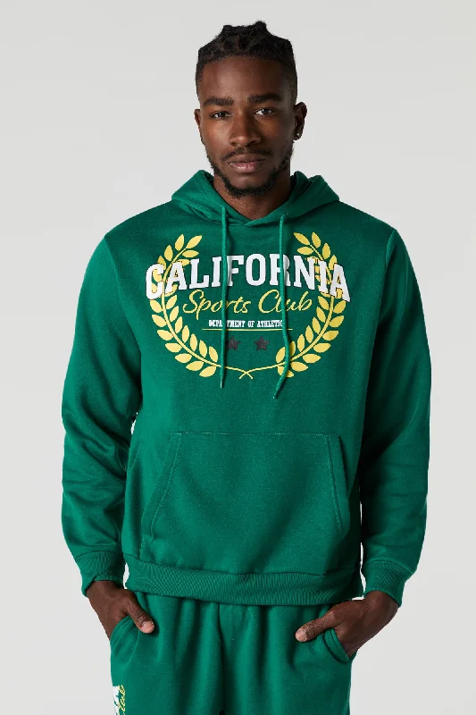 Women's long - sleeve cropped sweatshirt with ribbed cuffs for a snug fitCalifornia Sports Club Graphic Fleece Hoodie Women's long - sleeve cropped sweatshirt with ribbed cuffs for a snug fitCalifornia Sports Club Graphic Fleece Hoodie