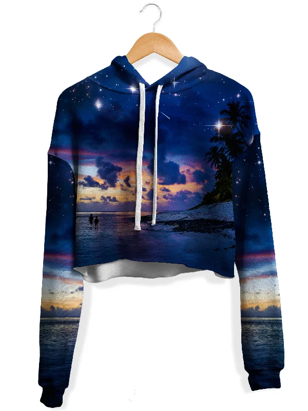 Women's tie - front hoodie in a lightweight fabric for summer layeringBeach Keen Fleece Crop Hoodie
