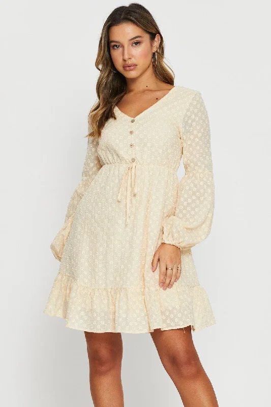 Sheath Women Dress with a Tailored Fit for a Professional LookBeige Mini Dress Long Sleeve Sheath Women Dress with a Tailored Fit for a Professional LookBeige Mini Dress Long Sleeve