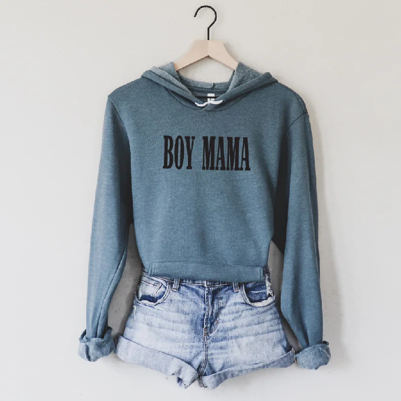 Women's tie - front hoodie in a lightweight fabric for summer layeringBOY MAMA • Ht. Teal Hoodie Women's tie - front hoodie in a lightweight fabric for summer layeringBOY MAMA • Ht. Teal Hoodie
