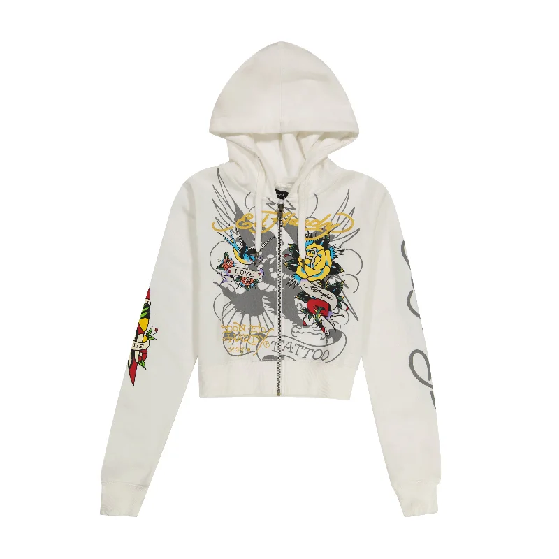 Women's sherpa - lined hoodie for extreme cold weather outdoor activitiesBrave Eagle Cropped Hoodie Women's sherpa - lined hoodie for extreme cold weather outdoor activitiesBrave Eagle Cropped Hoodie