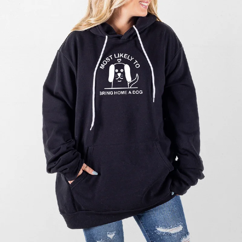 Women's tie - front hoodie in a lightweight fabric for summer layeringBring Home a Dog Giant Hoodie