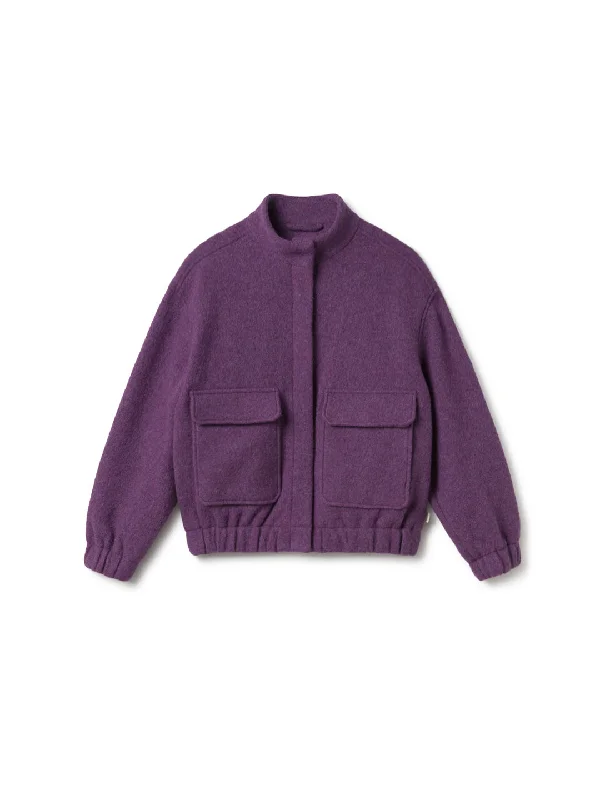 Women's long - length wool blend jackets for a warm and stylish winter lookBushmill - Prune Purple