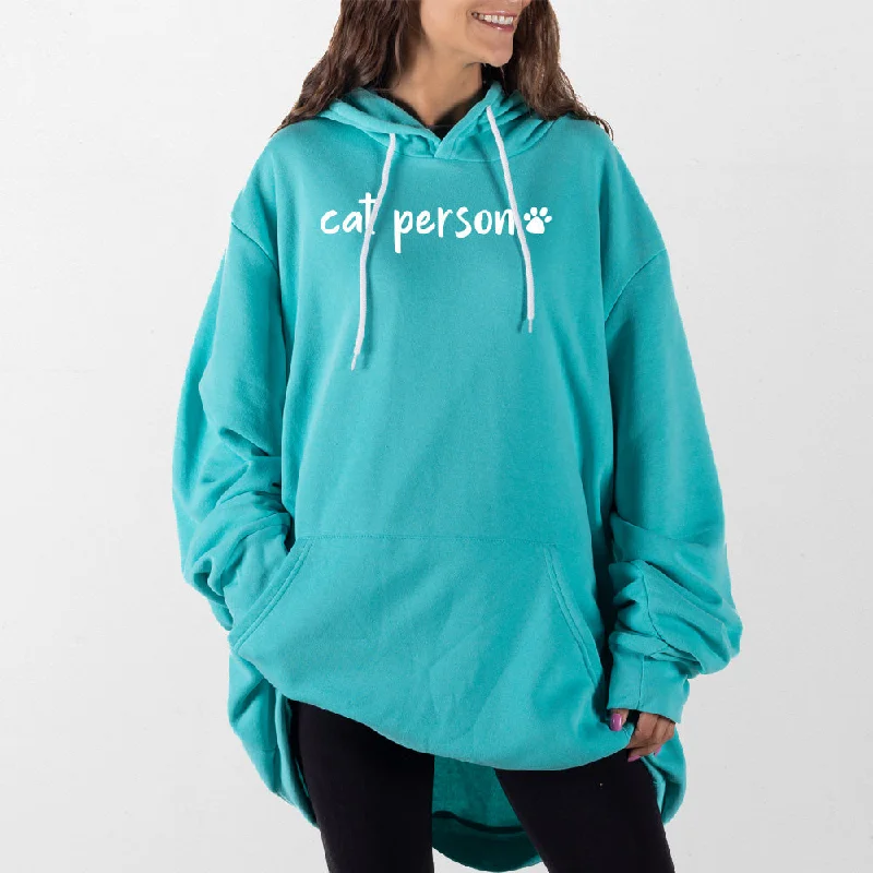 Women's sherpa - lined hoodie for extreme cold weather outdoor activitiesCat Person Giant Hoodie
