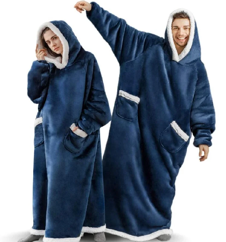 Women's color - block hoodie combining bold hues for a fashion - forward statementExtra Long Flannel Blanket with Sleeves Winter Hoodies for Men and Women Women's color - block hoodie combining bold hues for a fashion - forward statementExtra Long Flannel Blanket with Sleeves Winter Hoodies for Men and Women