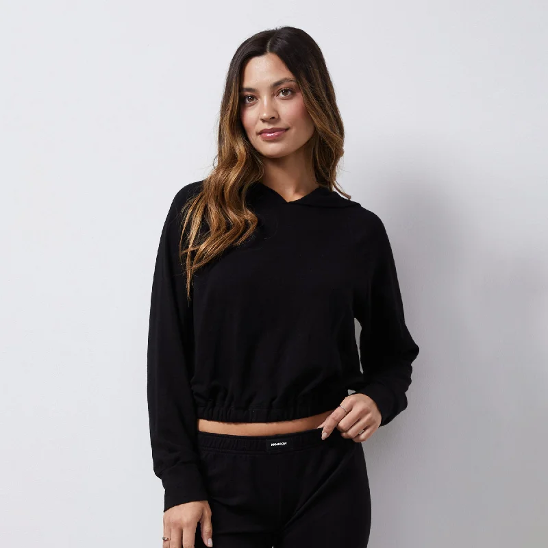 Women's hoodie with a detachable hood for customizable stylingFrench Terry Crop Hoody Women's hoodie with a detachable hood for customizable stylingFrench Terry Crop Hoody