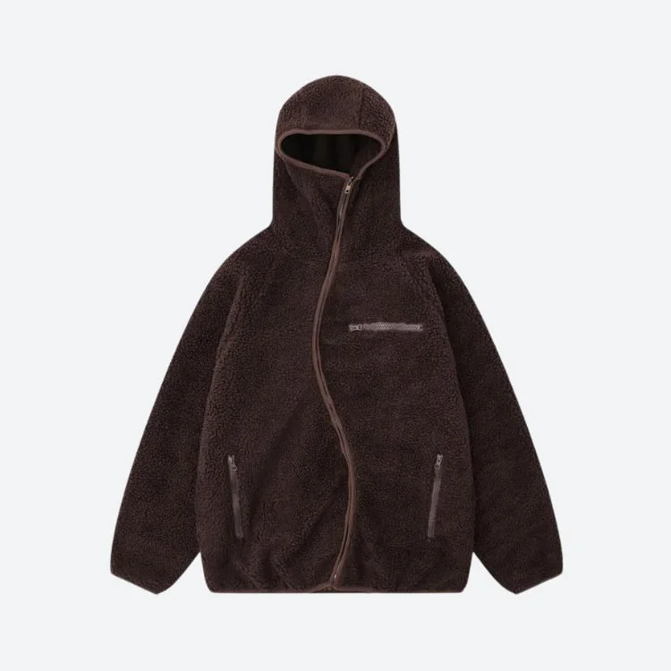 Women's sweatshirt with a mesh panel insert for breathability during workoutsFunnel Neck Zip-Up Teddy Hoodie