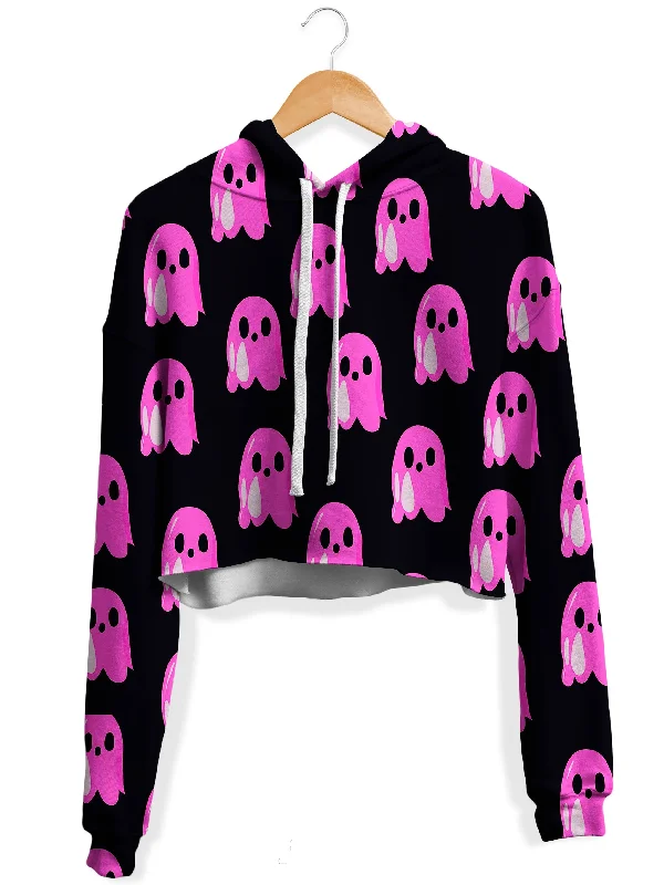Women's graphic - printed sweatshirt featuring floral patterns for a feminine touchGhost Clique Fleece Crop Hoodie Women's graphic - printed sweatshirt featuring floral patterns for a feminine touchGhost Clique Fleece Crop Hoodie