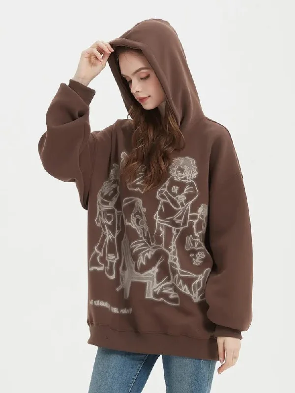 Women's pullover hoodie with a side slit for a modern and relaxed fitGraphic Printed Hoodie Women's pullover hoodie with a side slit for a modern and relaxed fitGraphic Printed Hoodie