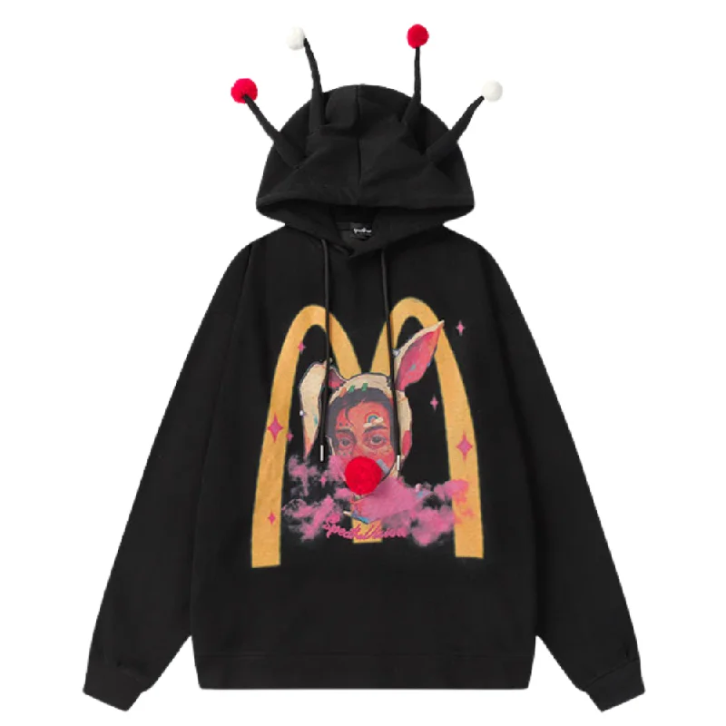 Women's tie - dye hoodie in bright colors for a retro and eye - catching styleHalloween Clown Hoodie Women's tie - dye hoodie in bright colors for a retro and eye - catching styleHalloween Clown Hoodie