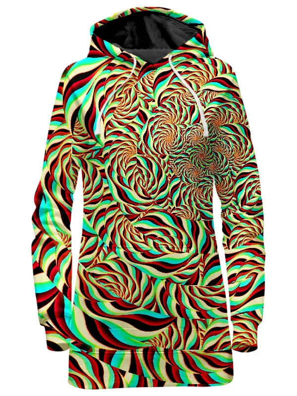 Women's oversized cropped hoodie with drawstrings for a trendy lookHorizon Trippy Hoodie Dress Women's oversized cropped hoodie with drawstrings for a trendy lookHorizon Trippy Hoodie Dress
