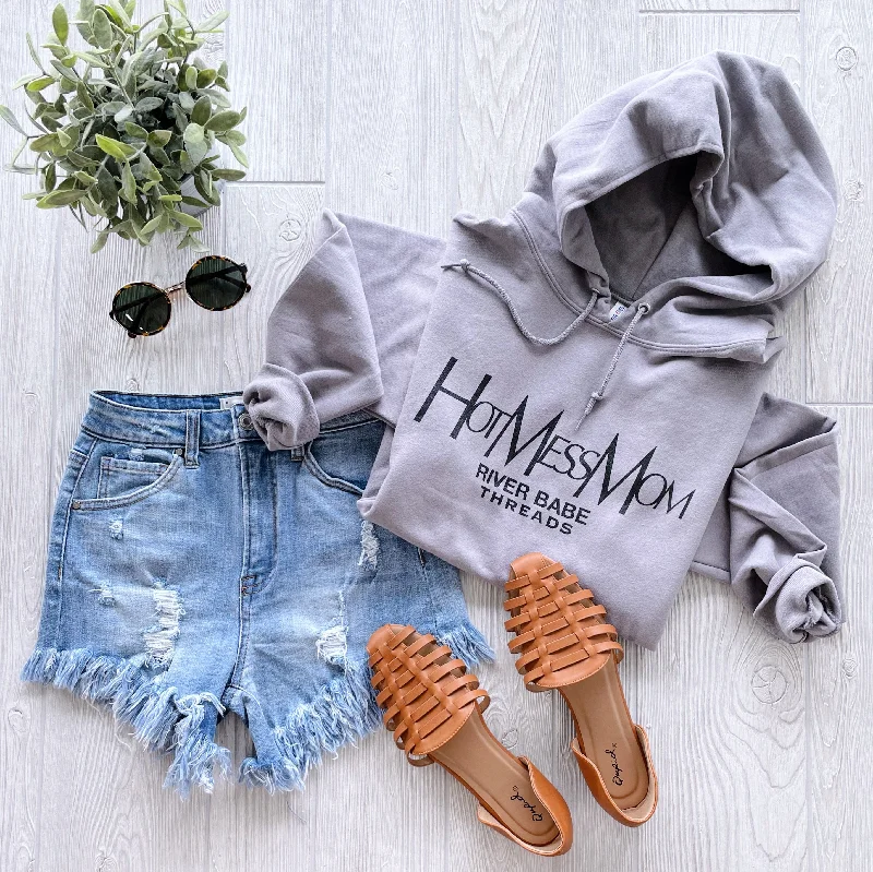Women's color - block hoodie combining bold hues for a fashion - forward statementHot Mess Mom • Asphalt Hoodie Women's color - block hoodie combining bold hues for a fashion - forward statementHot Mess Mom • Asphalt Hoodie