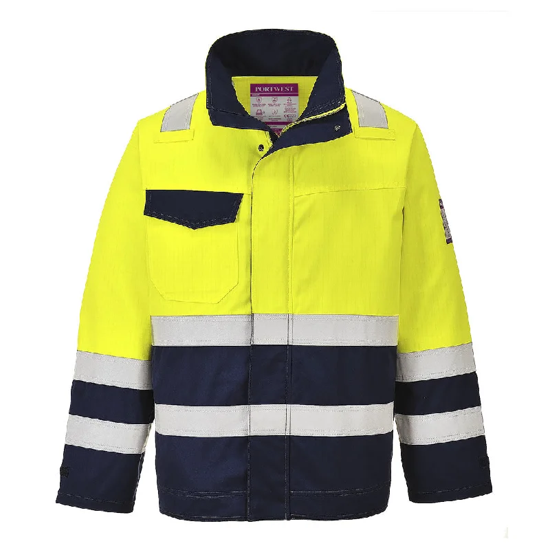 Portwest Hi Vis Modaflame Jacket (Yellow/Navy) MV25