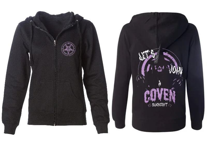 Women's oversized cropped hoodie with drawstrings for a trendy lookI Joined A Coven - Women's Zip Up Women's oversized cropped hoodie with drawstrings for a trendy lookI Joined A Coven - Women's Zip Up