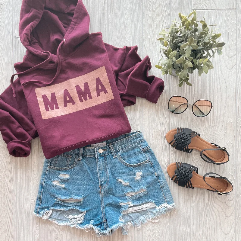 Women's mock - neck sweatshirt made of moisture - wicking material for fitness useMAMA Box Shimmer • Maroon Hoodie Women's mock - neck sweatshirt made of moisture - wicking material for fitness useMAMA Box Shimmer • Maroon Hoodie