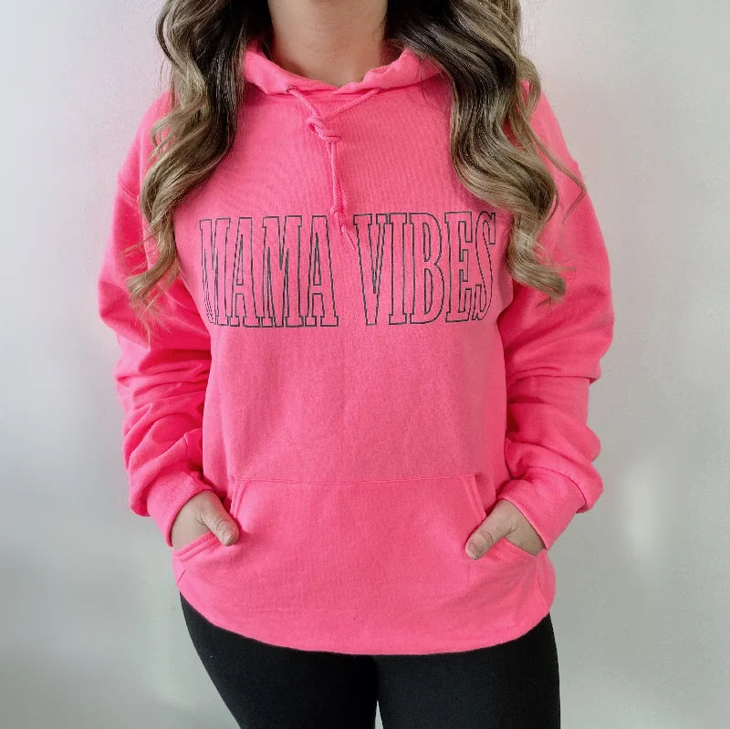 Women's hoodie with a glittery print for a glamorous and sparkly appearanceMAMA VIBES • Hot Pink Hoodie Women's hoodie with a glittery print for a glamorous and sparkly appearanceMAMA VIBES • Hot Pink Hoodie