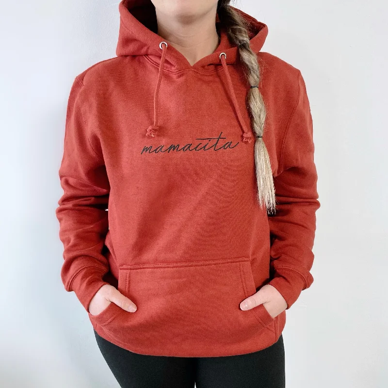 Women's hoodie with a detachable hood for customizable stylingMamacita • Terracotta Hoodie