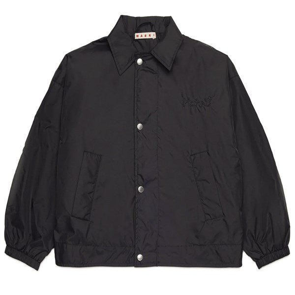 Women's double - breasted tweed jackets in classic colors for a sophisticated office lookMarni Black Jacket