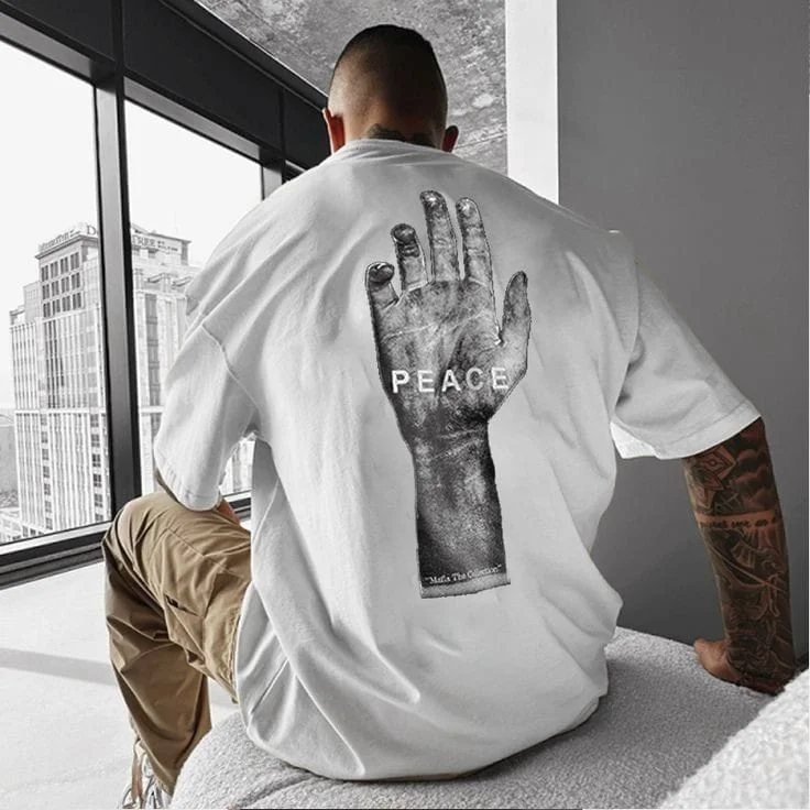 Men's peace tshirts oversized