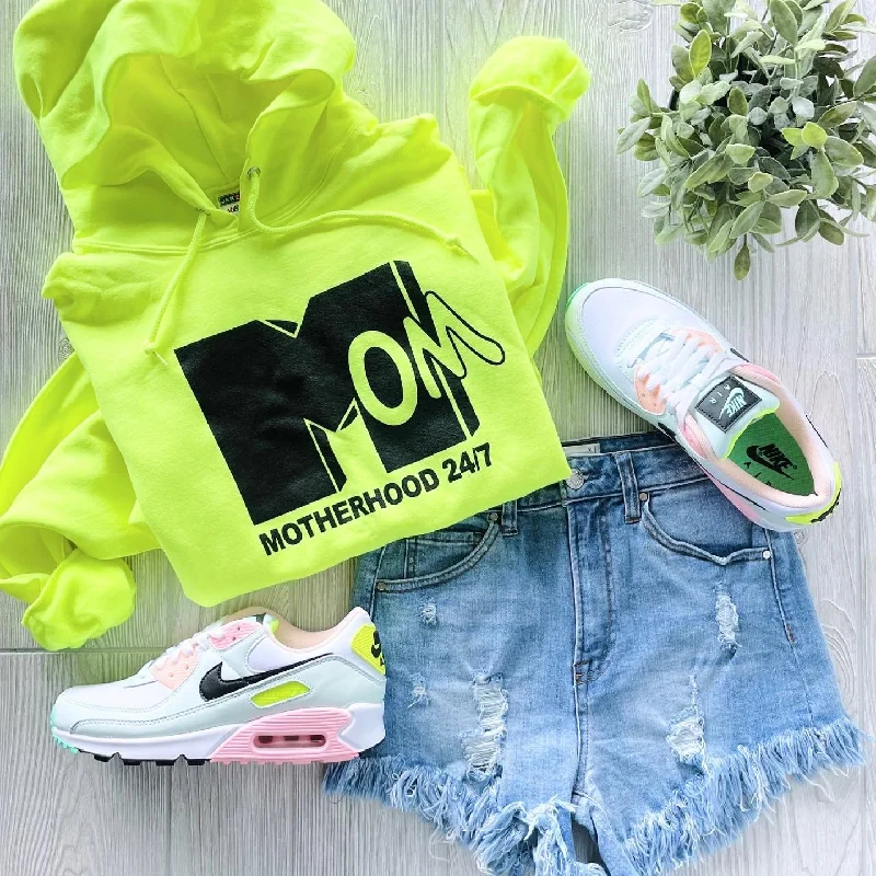 Women's zip - up sweatshirt in pastel blue for a soft and stylish outfitMom 24/7 • Neon Hoodie Women's zip - up sweatshirt in pastel blue for a soft and stylish outfitMom 24/7 • Neon Hoodie