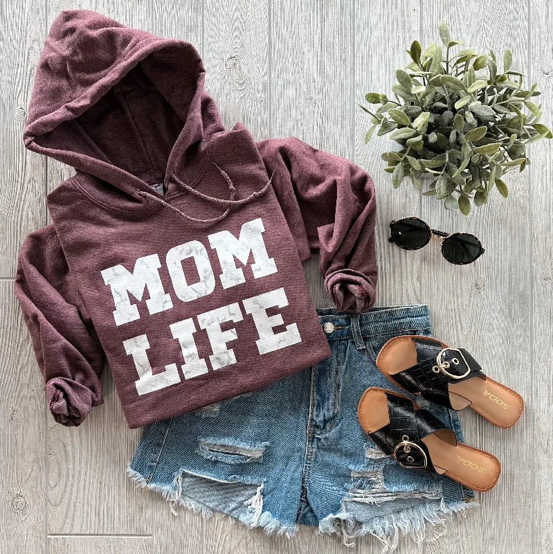 Women's zip - up sweatshirt in pastel blue for a soft and stylish outfitMOM LIFE Marble • Maroon Hoodie Women's zip - up sweatshirt in pastel blue for a soft and stylish outfitMOM LIFE Marble • Maroon Hoodie