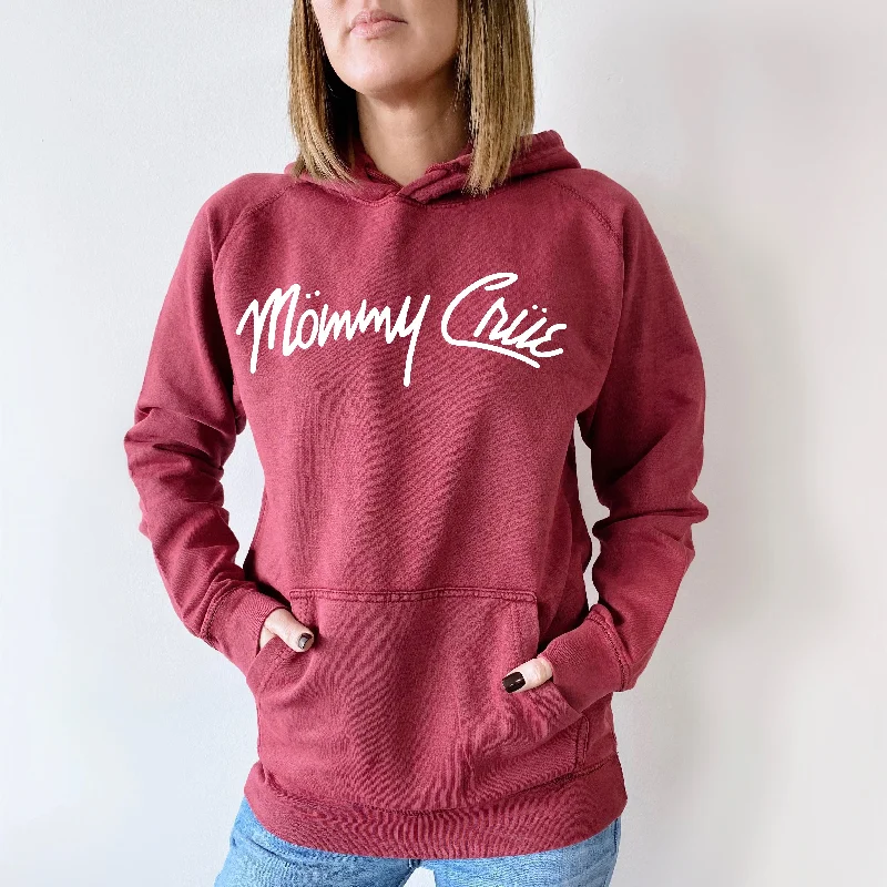 Women's cropped sweatshirt with a lace - trimmed hem for a romantic lookMommy Crue • Vintage Hoodie Women's cropped sweatshirt with a lace - trimmed hem for a romantic lookMommy Crue • Vintage Hoodie