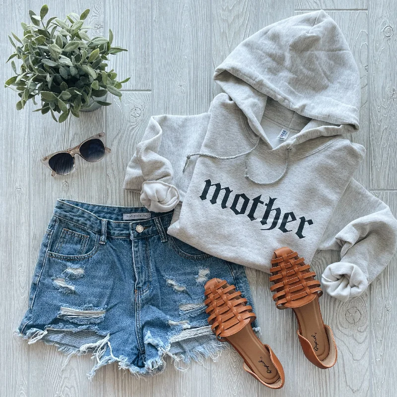 Women's hoodie with a kangaroo pocket and a pom - pom drawstring for added charmMother Skull • Oatmeal Hoodie Women's hoodie with a kangaroo pocket and a pom - pom drawstring for added charmMother Skull • Oatmeal Hoodie
