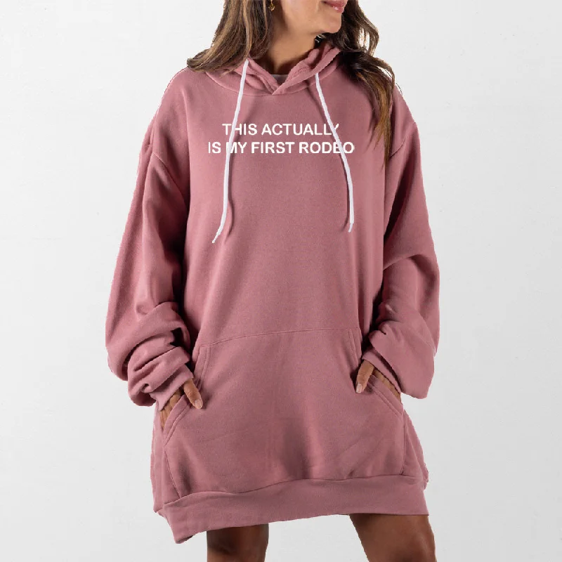 Women's long - sleeve cropped sweatshirt with ribbed cuffs for a snug fitMy First Rodeo Giant Hoodie