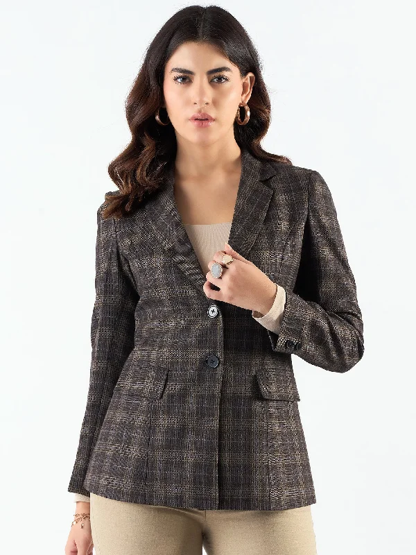Women's windbreaker jackets with adjustable hoods for windy daysNotched Lapel Tailored Fit Long Blazer
