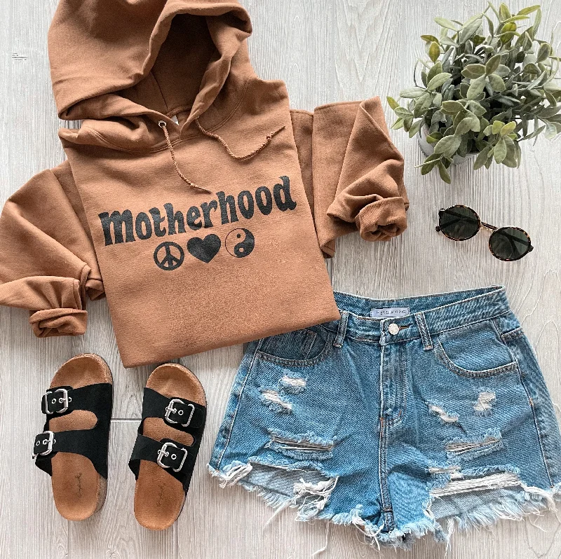 Women's zip - front sweatshirt with contrast stitching for a sporty aestheticPeace & Love • Caramel Hoodie Women's zip - front sweatshirt with contrast stitching for a sporty aestheticPeace & Love • Caramel Hoodie