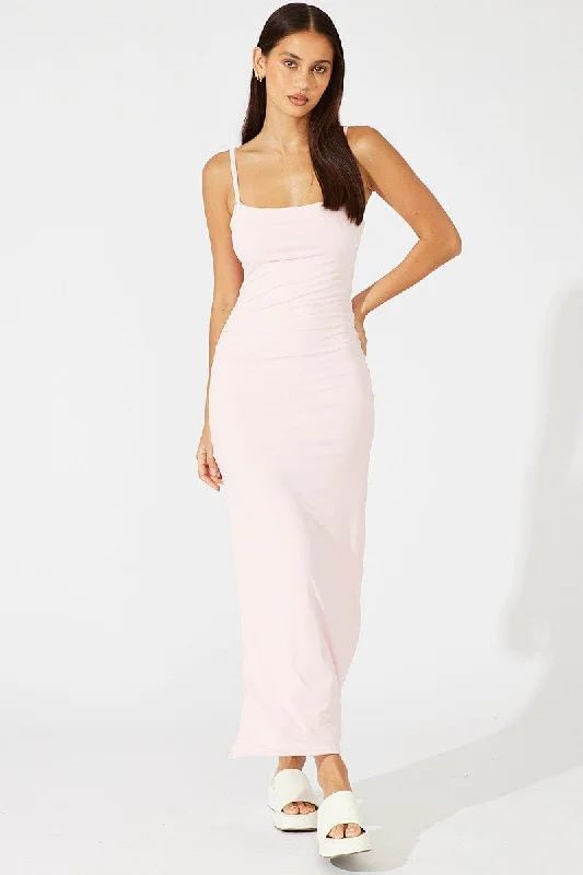 Mermaid - Style Women Dress with a Fitted Silhouette for Special OccasionsPink Supersoft Slim Fit Maxi Dress Mermaid - Style Women Dress with a Fitted Silhouette for Special OccasionsPink Supersoft Slim Fit Maxi Dress