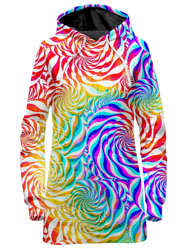 Women's sweatshirt with a mesh panel insert for breathability during workoutsPLUR Rainbow Hoodie Dress Women's sweatshirt with a mesh panel insert for breathability during workoutsPLUR Rainbow Hoodie Dress