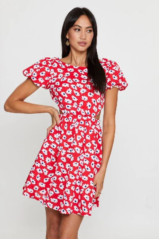 Wrap - Style Women Dress with Adjustable Fit for All Body TypesPrint Mini Dress Short Sleeve Evening Wrap - Style Women Dress with Adjustable Fit for All Body TypesPrint Mini Dress Short Sleeve Evening