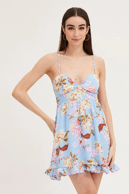 Shift Women Dress with a Simple and Classic Design for Everyday WearPrint Mini Dress Sleeveless