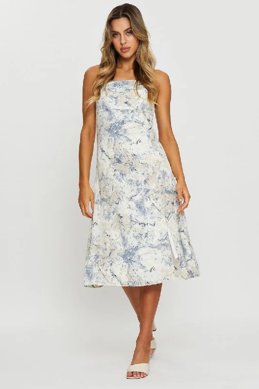 Strapless Women Dress with a Built - in Bra for Comfort and SupportPrint Slip Dress Midi Strapless Women Dress with a Built - in Bra for Comfort and SupportPrint Slip Dress Midi