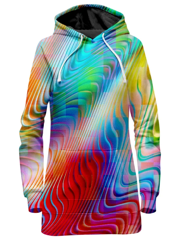 Women's hoodie with a detachable hood for customizable stylingRainbow Prism Hoodie Dress